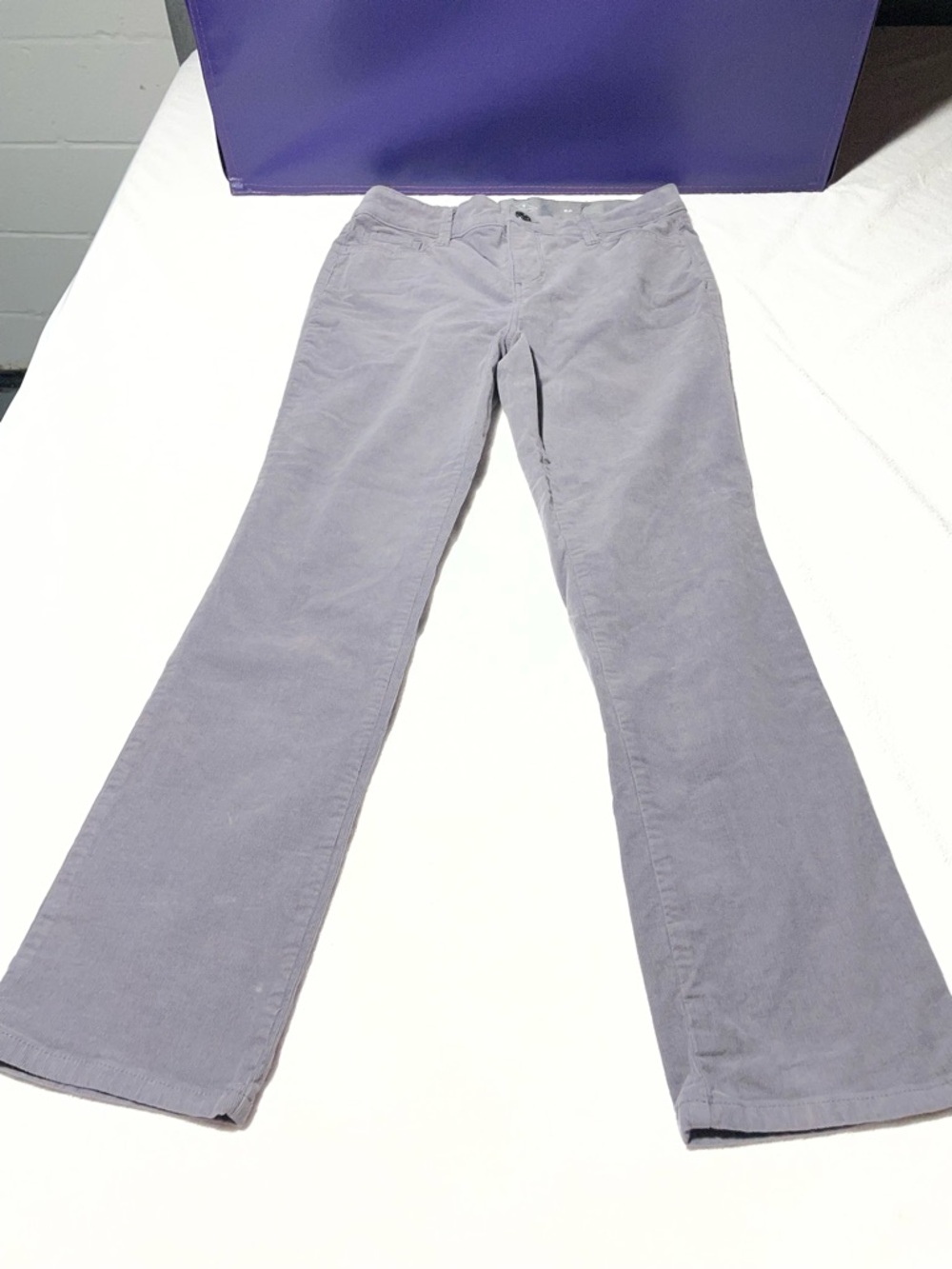 St. John's Bay Straight Leg Corduroy Pants in Light Gray